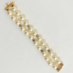 Bracelet perles CHANEL double rangs