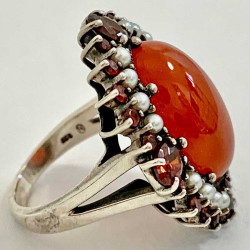 Antique orange cornelian ring