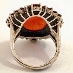 Antique orange cornelian ring