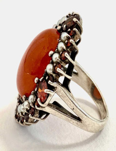 Antique orange cornelian ring