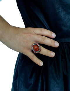 Antique orange cornelian ring