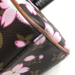 Sac LOUIS VUITTON "cherry blossom" Takashi Murakami toile Monogram marron fleurs roses