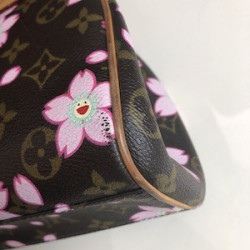 Sac LOUIS VUITTON "cherry blossom" Takashi Murakami toile Monogram marron fleurs roses