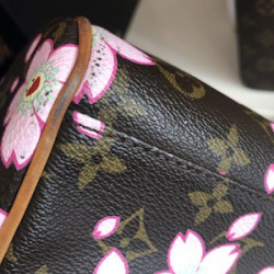 Sac LOUIS VUITTON "cherry blossom" Takashi Murakami toile Monogram marron fleurs roses