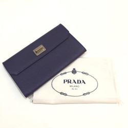 Pochette PRADA en cuir Saffiano violet