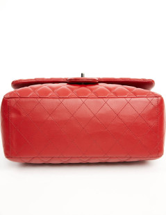 CHANEL Jumbo bag red lambskin leather