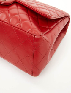 CHANEL Jumbo bag red lambskin leather