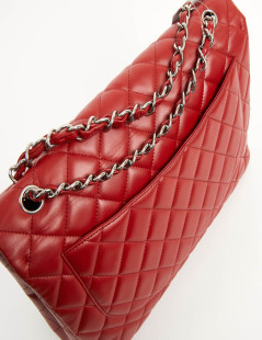 CHANEL Jumbo bag red lambskin leather