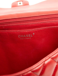 CHANEL Jumbo bag red lambskin leather