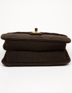 Sac vintage CHANEL en jersey marron