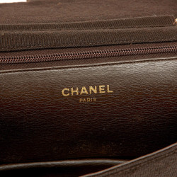 Sac vintage CHANEL en jersey marron