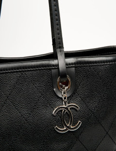 Grand cabas CHANEL cuir grainé noir