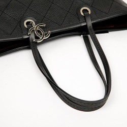 Grand cabas CHANEL cuir grainé noir