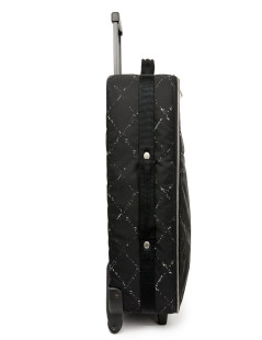 Chanel black canvas suitcase