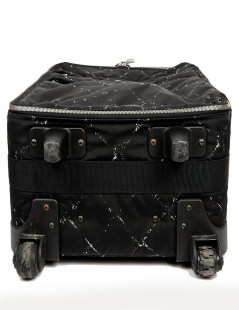 Chanel black canvas suitcase