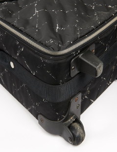 Chanel black canvas suitcase