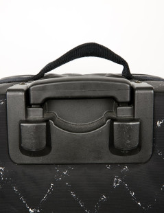 Chanel black canvas suitcase