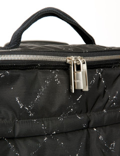 Chanel black canvas suitcase