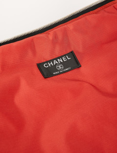 Chanel black canvas suitcase