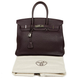 Birkin 35 HERMES cuir de veau Togo raisin