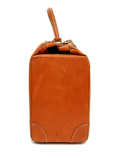 HERMES Vintage travel case in leather and canvas