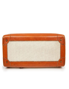 HERMES Vintage travel case in leather and canvas