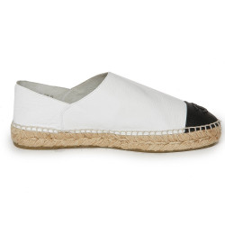 Espadrilles CHANEL T38 cuir blanc