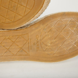 Espadrilles CHANEL T38 cuir blanc