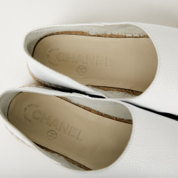 Espadrilles CHANEL T38 cuir blanc