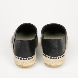 Espadrilles CHANEL T38 cuir noir