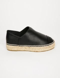 Espadrilles CHANEL T38 cuir noir