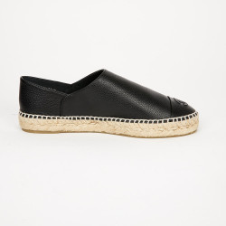 Espadrilles CHANEL T38 cuir noir