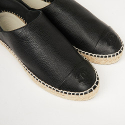 Espadrilles CHANEL T38 cuir noir