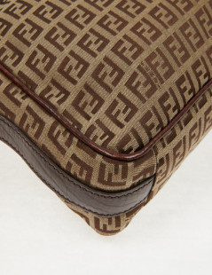 Sac à main FENDI toile Monogramme marron