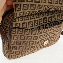 Sac à main FENDI toile Monogramme marron