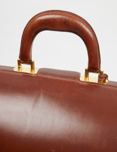 Mallette Hermès cuir marron vintage