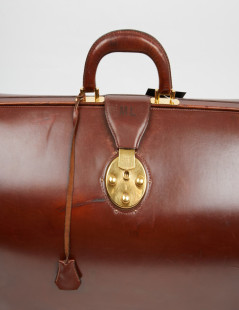 Mallette Hermès cuir marron vintage