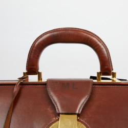 Mallette Hermès cuir marron vintage