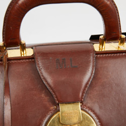 Mallette Hermès cuir marron vintage