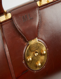 Mallette Hermès cuir marron vintage