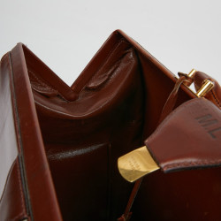 Mallette Hermès cuir marron vintage