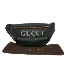 Ceinture banane Gucci noir grainé