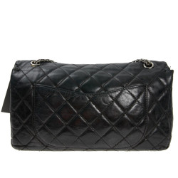 2.55 Chanel cuir vieilli noir