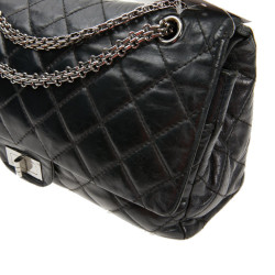 2.55 Chanel cuir vieilli noir