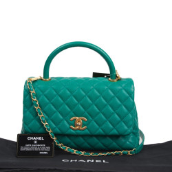 Sac Coco Handle Chanel cuir vert