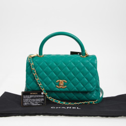 Sac Coco Handle Chanel cuir vert