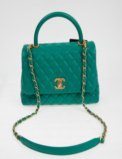 Sac Coco Handle Chanel cuir vert