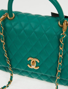 Sac Coco Handle Chanel cuir vert