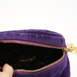 CHANEL Vintage purple velvet fanny pack