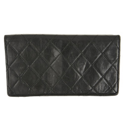 Porte monnaie CHANEL cuir noir 